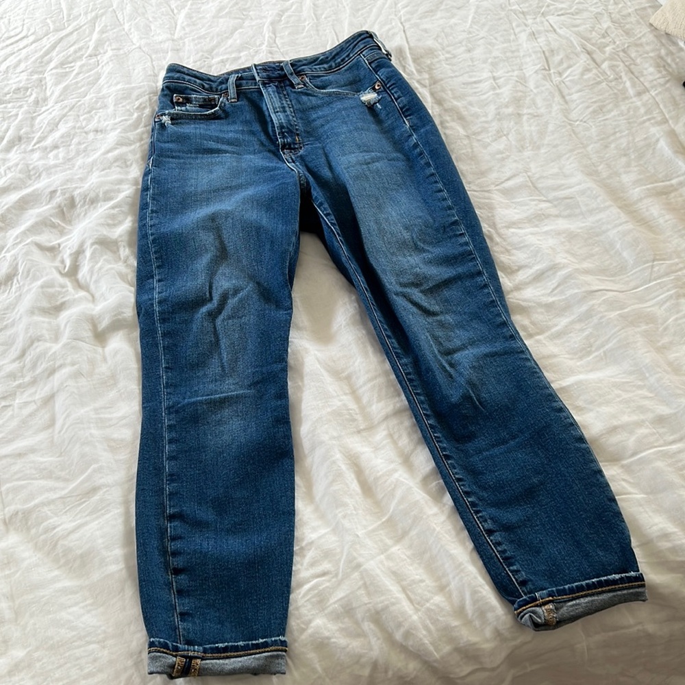 GAP dark wash high waist mom jean